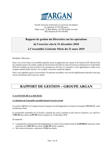 Thumbnail Argan SA Financial Report 2018
