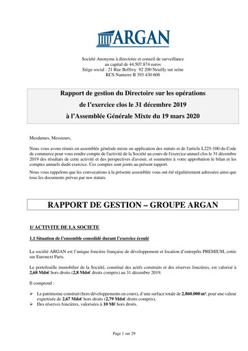 Thumbnail Argan SA Financial Report 2019