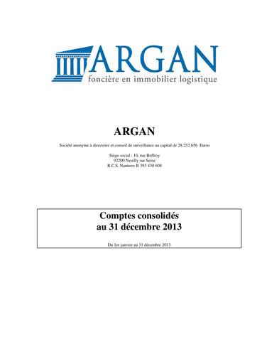 Thumbnail Argan SA Financial Statement 2013