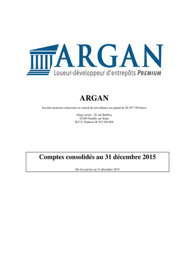 Thumbnail Argan SA Financial Statement 2015