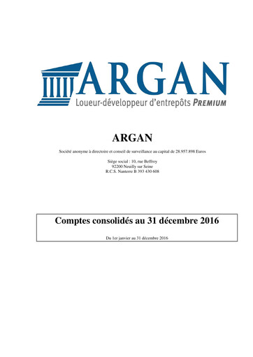 Thumbnail Argan SA Financial Statement 2016