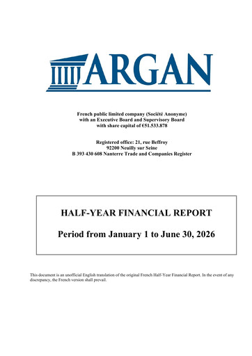 Thumbnail Argan SA Half-year Report 2026-h1