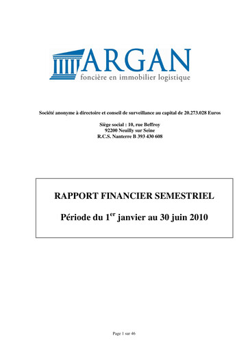 Thumbnail Argan SA Half-year Report 2010-h1