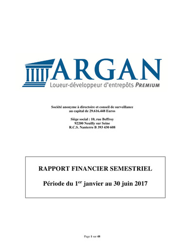 Thumbnail Argan SA Half-year Report 2017-h1