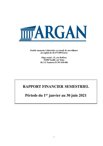 Thumbnail Argan SA Half-year Report 2021-h1