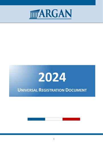 Thumbnail Argan SA Universal Registration Document 2024