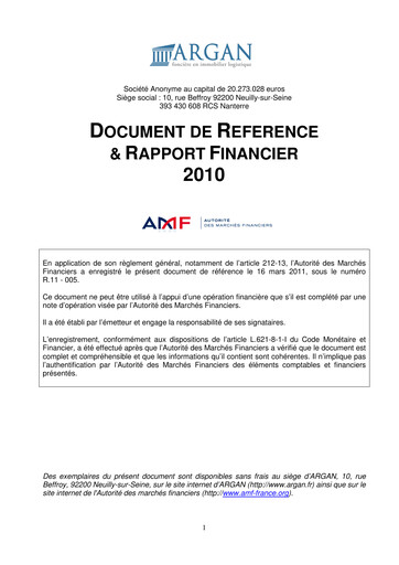 Thumbnail Argan SA Universal Registration Document 2010