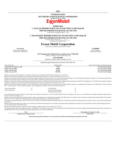 Thumbnail Exxon Mobil Annual Report 2025