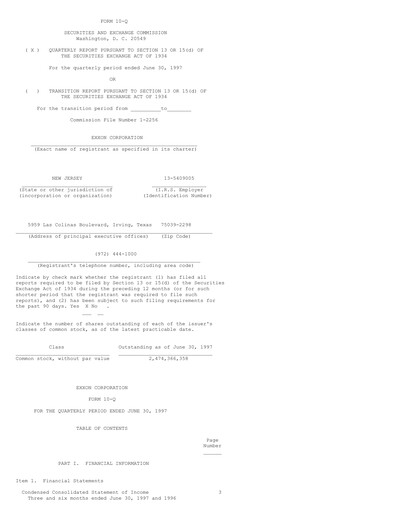 Thumbnail Exxon Mobil Quarterly Report 1997-q2