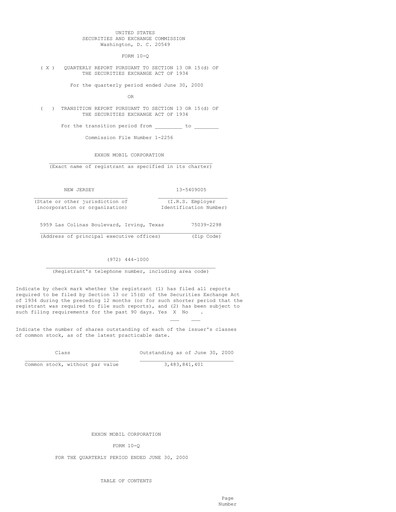Thumbnail Exxon Mobil Quarterly Report 2000-q2
