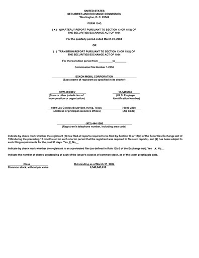 Thumbnail Exxon Mobil Quarterly Report 2004-q1