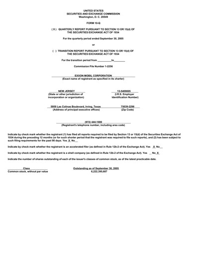 Thumbnail Exxon Mobil Quarterly Report 2005-q3