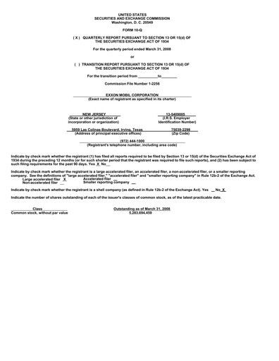Thumbnail Exxon Mobil Quarterly Report 2008-q1