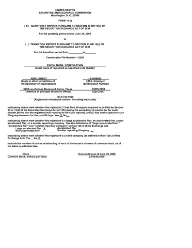 Thumbnail Exxon Mobil Quarterly Report 2008-q2