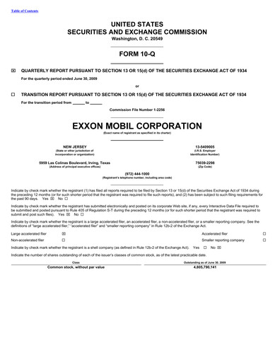 Thumbnail Exxon Mobil Quarterly Report 2009-q2