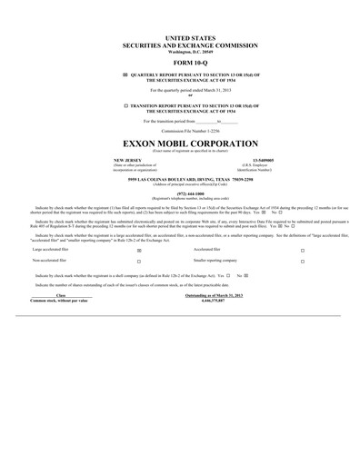 Thumbnail Exxon Mobil Quarterly Report 2013-q1
