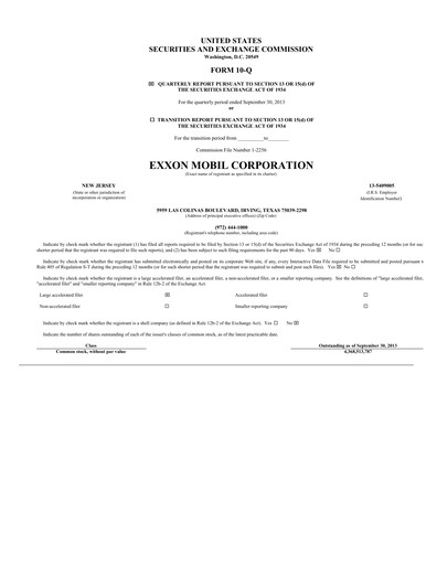 Thumbnail Exxon Mobil Quarterly Report 2013-q3