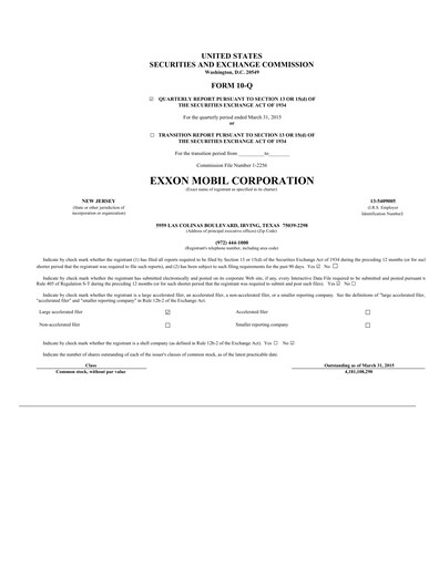 Thumbnail Exxon Mobil Quarterly Report 2015-q1