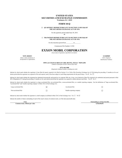 Thumbnail Exxon Mobil Quarterly Report 2016-q2