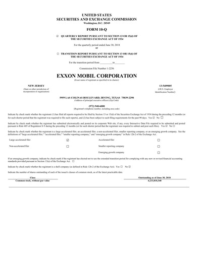 Thumbnail Exxon Mobil Quarterly Report 2018-q2
