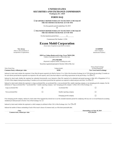 Thumbnail Exxon Mobil Quarterly Report 2019-q2