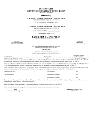 Thumbnail Exxon Mobil Quarterly Report 2020-q1