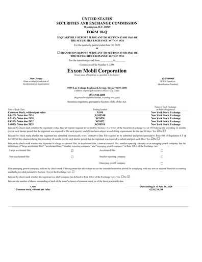 Thumbnail Exxon Mobil Quarterly Report 2020-q2