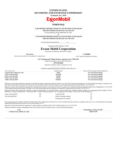 Thumbnail Exxon Mobil Quarterly Report 2023-q2