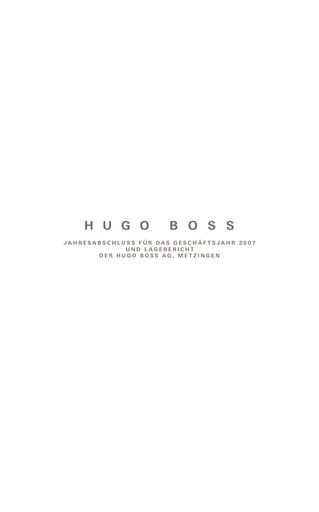 Miniature HUGO BOSS Bilan financier 2007