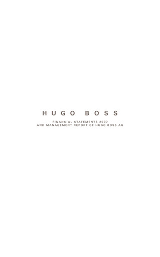 Thumbnail HUGO BOSS Financial Statement 2007