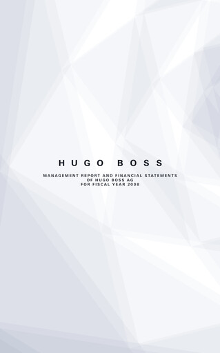 Thumbnail HUGO BOSS Financial Statement 2008