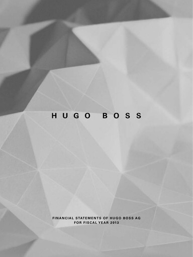 Thumbnail HUGO BOSS Financial Statement 2013