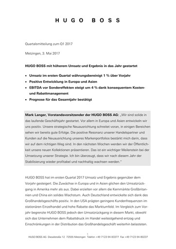 Vorschaubild HUGO BOSS Quartalsbericht 2017-q1