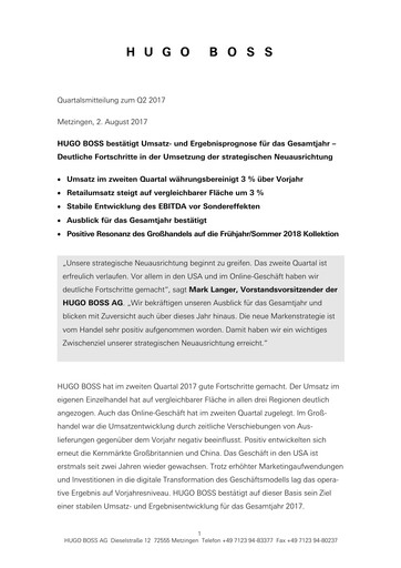 Vorschaubild HUGO BOSS Quartalsbericht 2017-q2