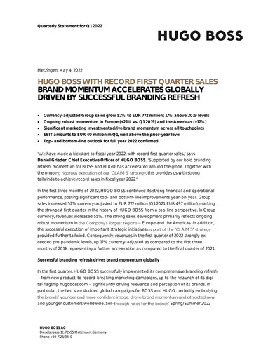 Thumbnail HUGO BOSS Quarterly Report 2022-q1