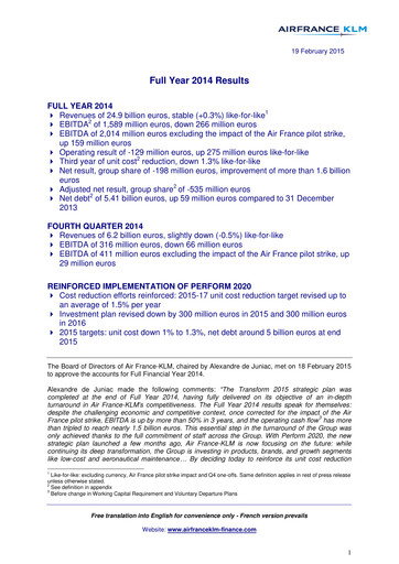 Thumbnail Air France-KLM
 Financial Report 2014