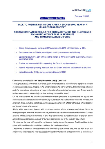 Thumbnail Air France-KLM
 Financial Report 2022