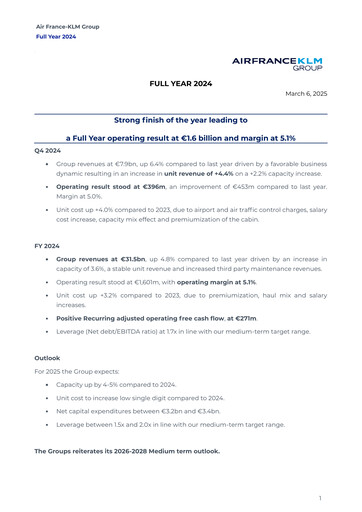 Thumbnail Air France-KLM
 Financial Report 2024