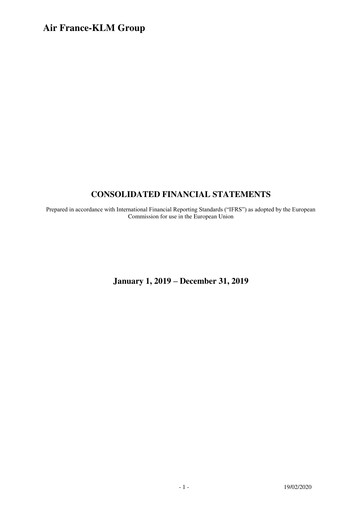 Thumbnail Air France-KLM
 Financial Statement 2019