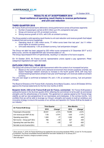 Thumbnail Air France-KLM
 Quarterly Report 2018-q3