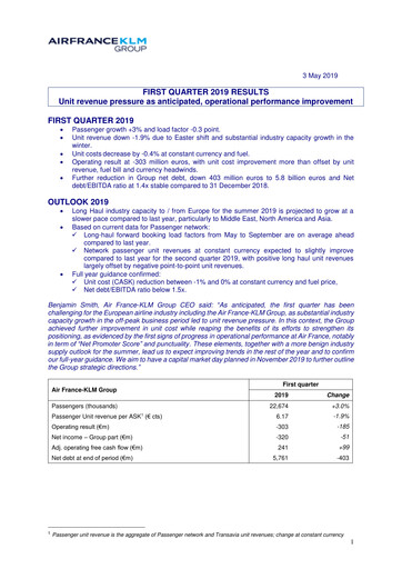 Thumbnail Air France-KLM
 Quarterly Report 2019-q1
