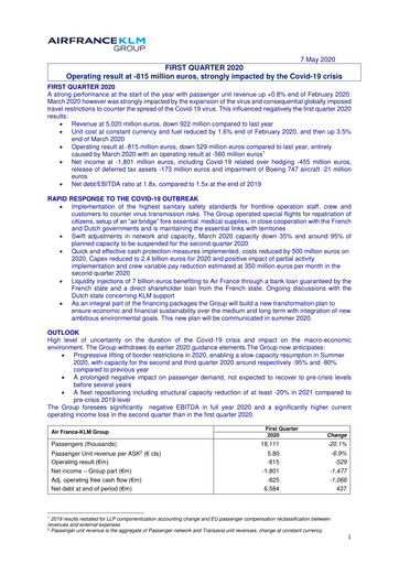 Thumbnail Air France-KLM
 Quarterly Report 2020-q1