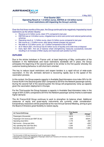 Thumbnail Air France-KLM
 Quarterly Report 2021-q1