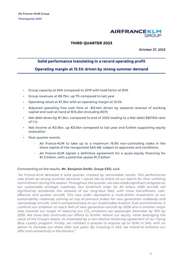 Thumbnail Air France-KLM
 Quarterly Report 2023-q3