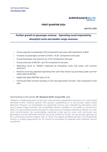 Thumbnail Air France-KLM
 Quarterly Report 2024-q1