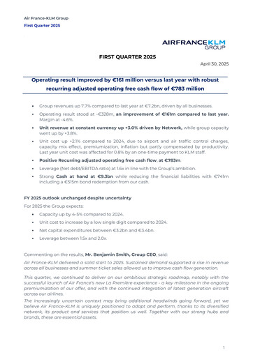 Thumbnail Air France-KLM
 Quarterly Report 2025-q1