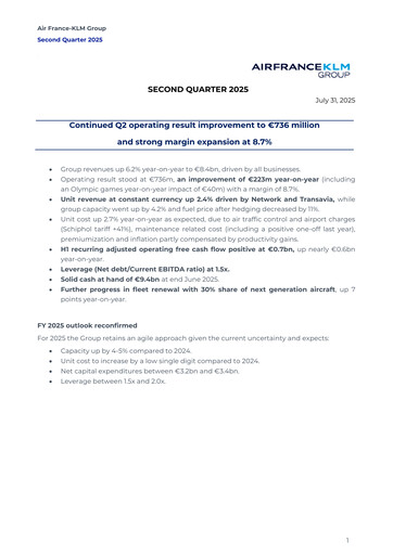 Thumbnail Air France-KLM
 Quarterly Report 2025-q2