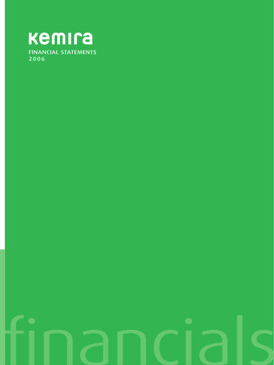 Thumbnail Kemira Financial Statement 2006