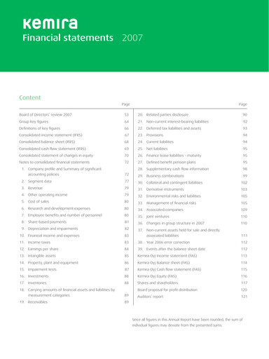 Thumbnail Kemira Financial Statement 2007