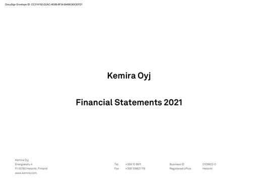 Thumbnail Kemira Financial Statement 2021